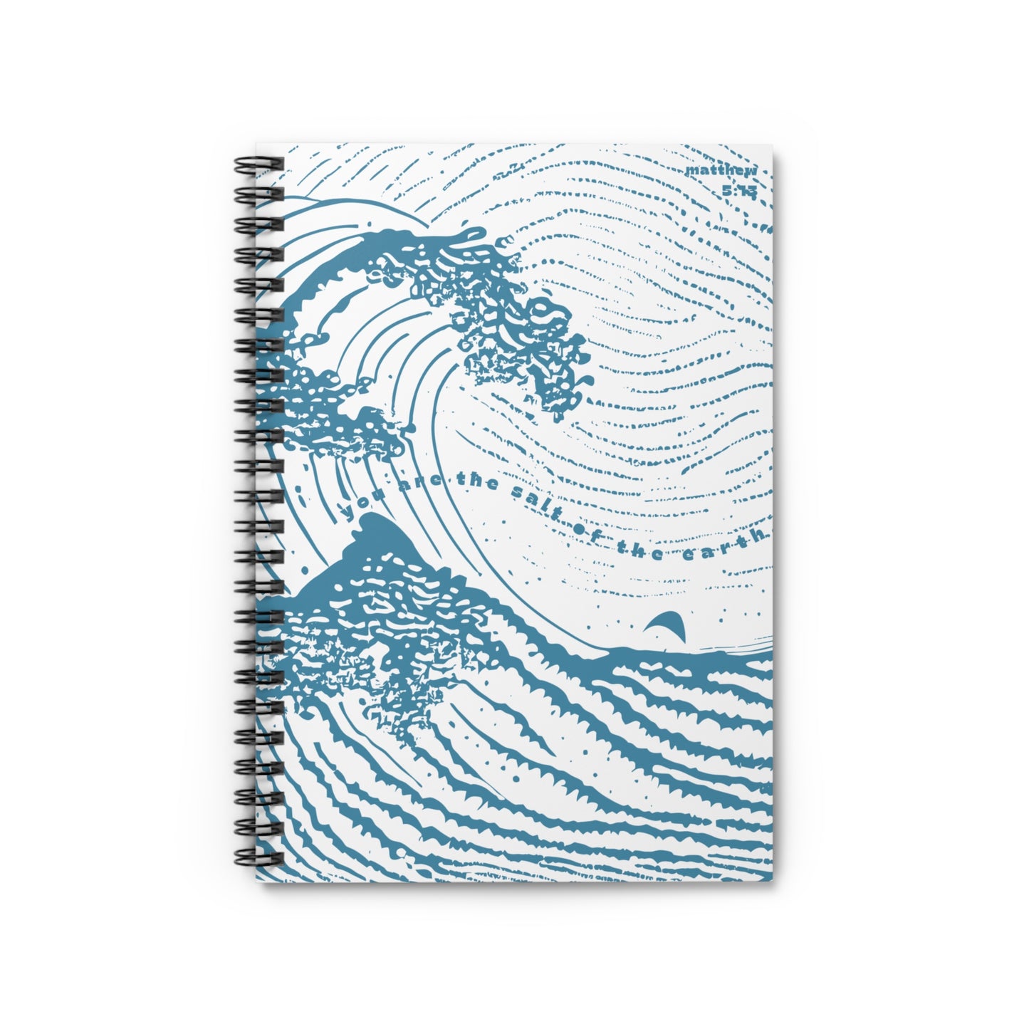 Salt of the Earth Spiral Notebook — Ruled Journal with Blue Sea Print (Matthew 5:13)