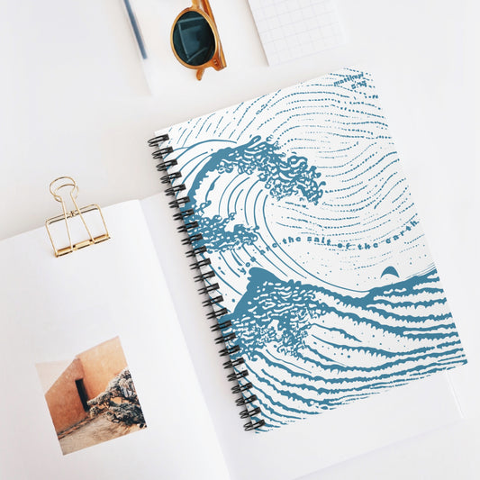 Salt of the Earth Spiral Notebook — Ruled Journal with Blue Sea Print (Matthew 5:13)
